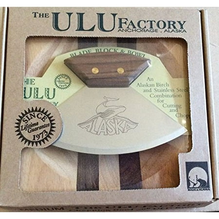 Alaska Walnut Ulu Set Humpback Whale Boxed Set 7.25"