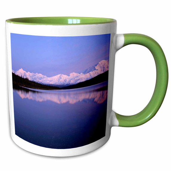 3drose, Alaska, Wonder Lake, Mount Mckinley, Denali Np - Us02 Gre0017 - Gerry Reynolds, 11oz Two-tone Green Mug