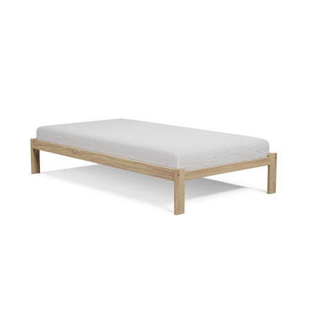Alaska Wooden Twin XL Platform Bed Frame Solid Pine Wood, Unfinished - Wood To The World