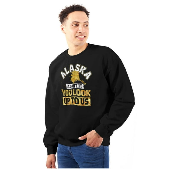 Alaska You Look Up to US Funny Unisex Plus Fleece Graphic Sweatshirt Brisco Brands 4X
