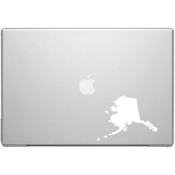 Alaska the Last Frontier State Pride Decal Sticker - White 5" Vinyl Decal for Cars, Macbooks, and Other Laptops
