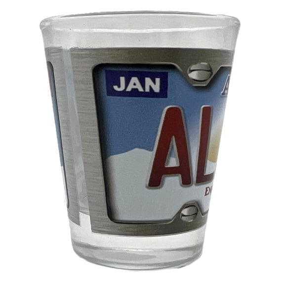 Alaskagift Alaska Bear License Plate Shot Glass