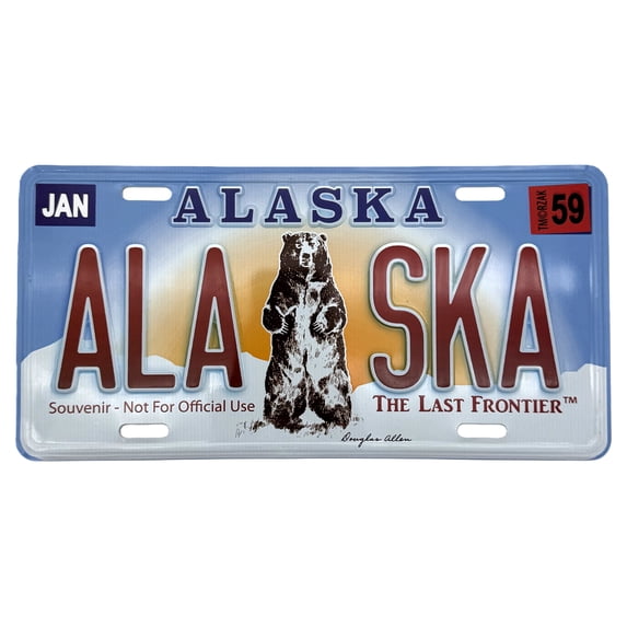 Alaskagift Alaska License Plate Grizzly