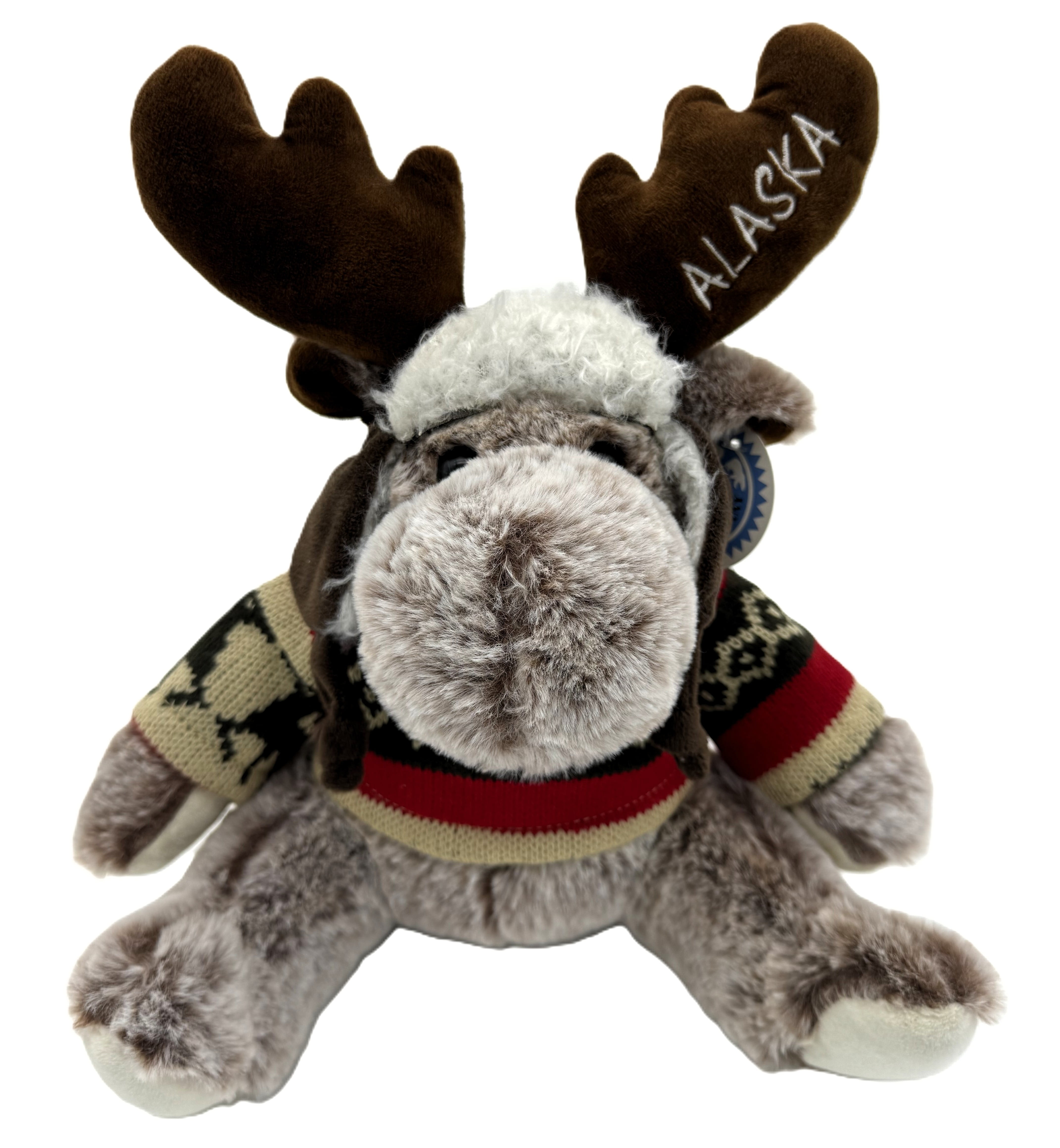 Alaskagift Moose With Sweater 9 Inch