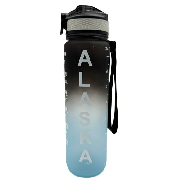 Alaskagift Water Bottle 32oz Blue Time Marker