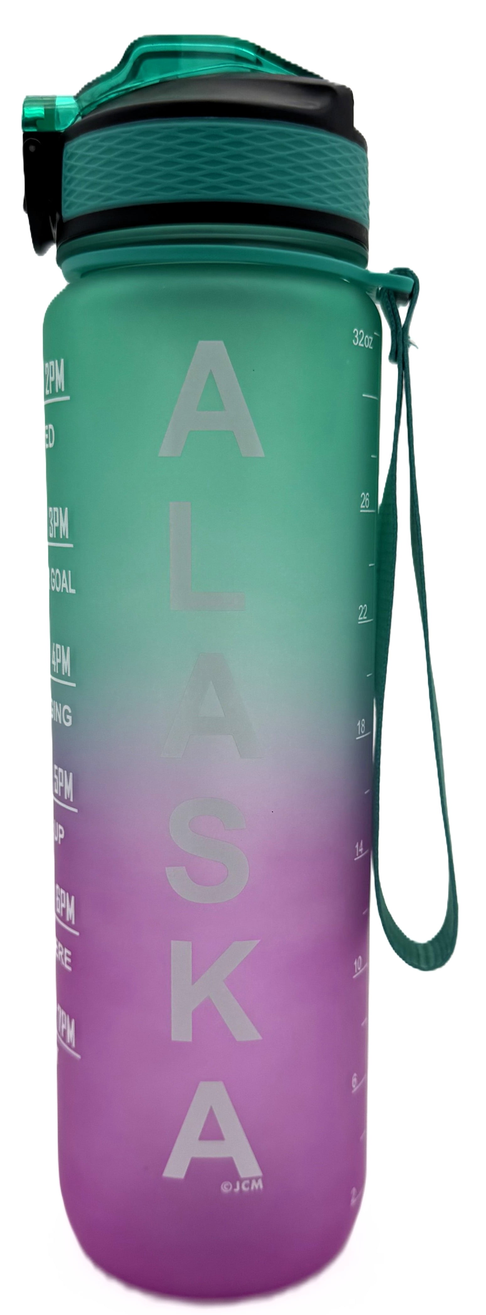 Alaskagift Water Bottle 32oz Purple Time Mark