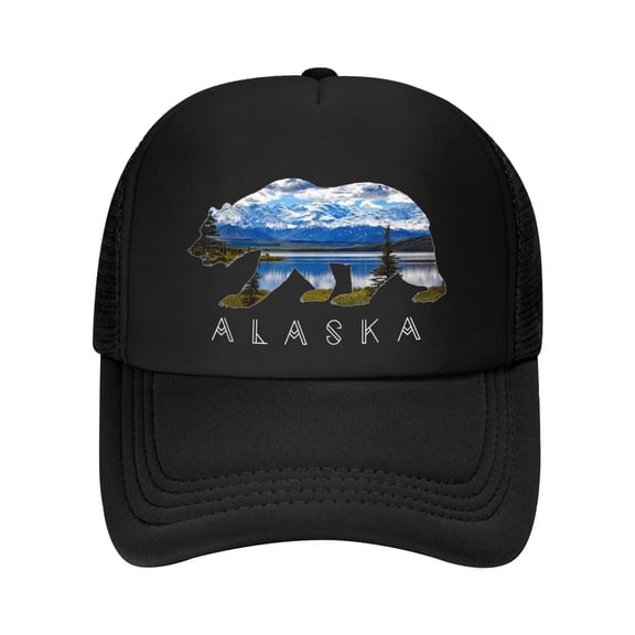 Alaskan Bear with Lake & Mountain Souvenir Baseball Cap