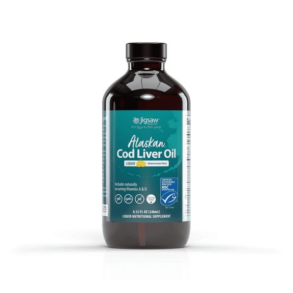 Jigsaw Health Alaskan Cod Liver Oil Liquid, 48 Servings