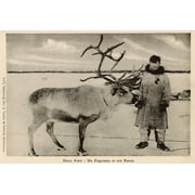 Alaskan Eskimo And His Reindeer - Alaska, Usa Poster Print By Mary Evans Grenville Collins Postcard Collection (24 X 18)
