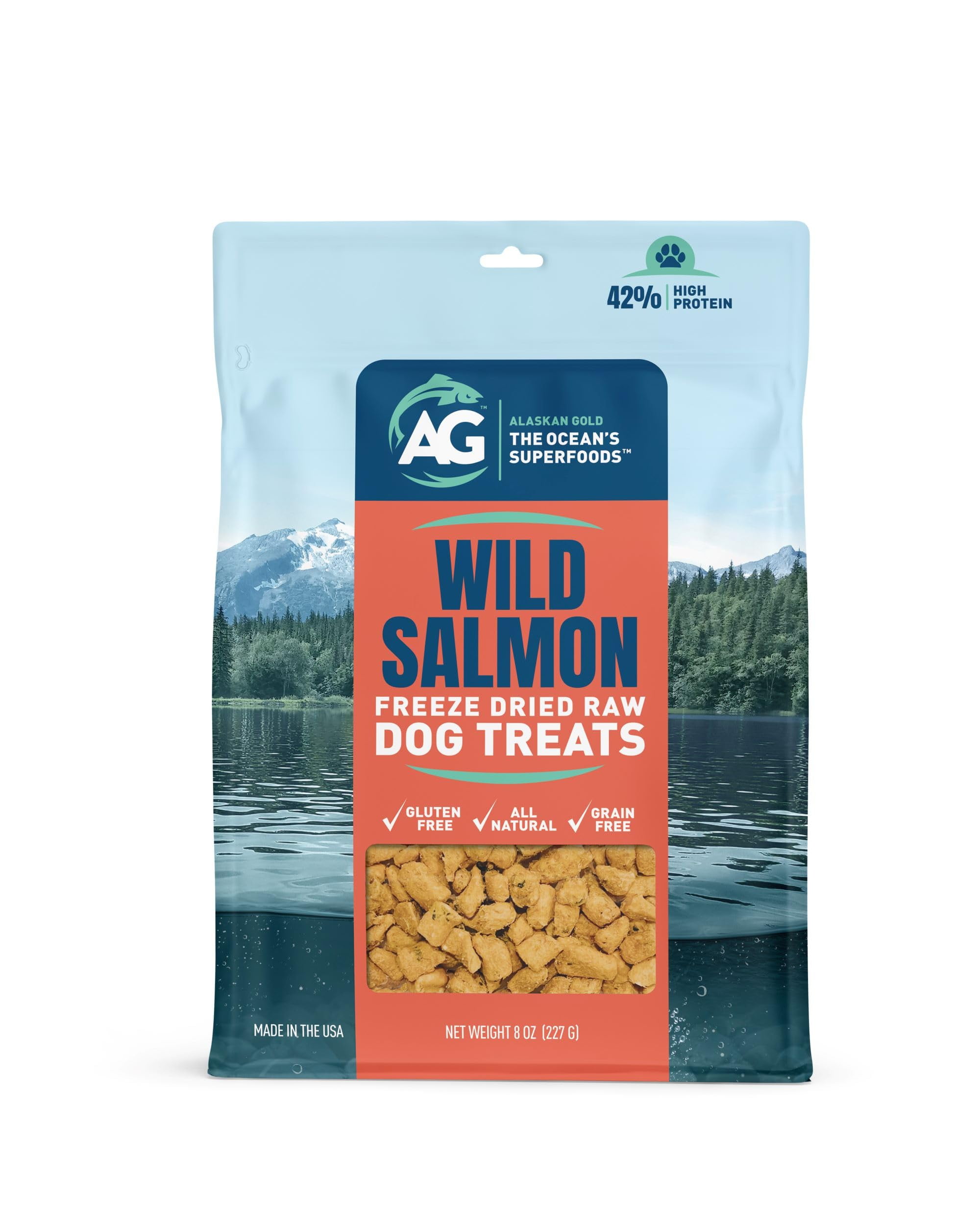 Curated visual reference: Visual Reference: Alaskan Gold Wild Salmon Saf21 Freeze Dried Dog Treats 8