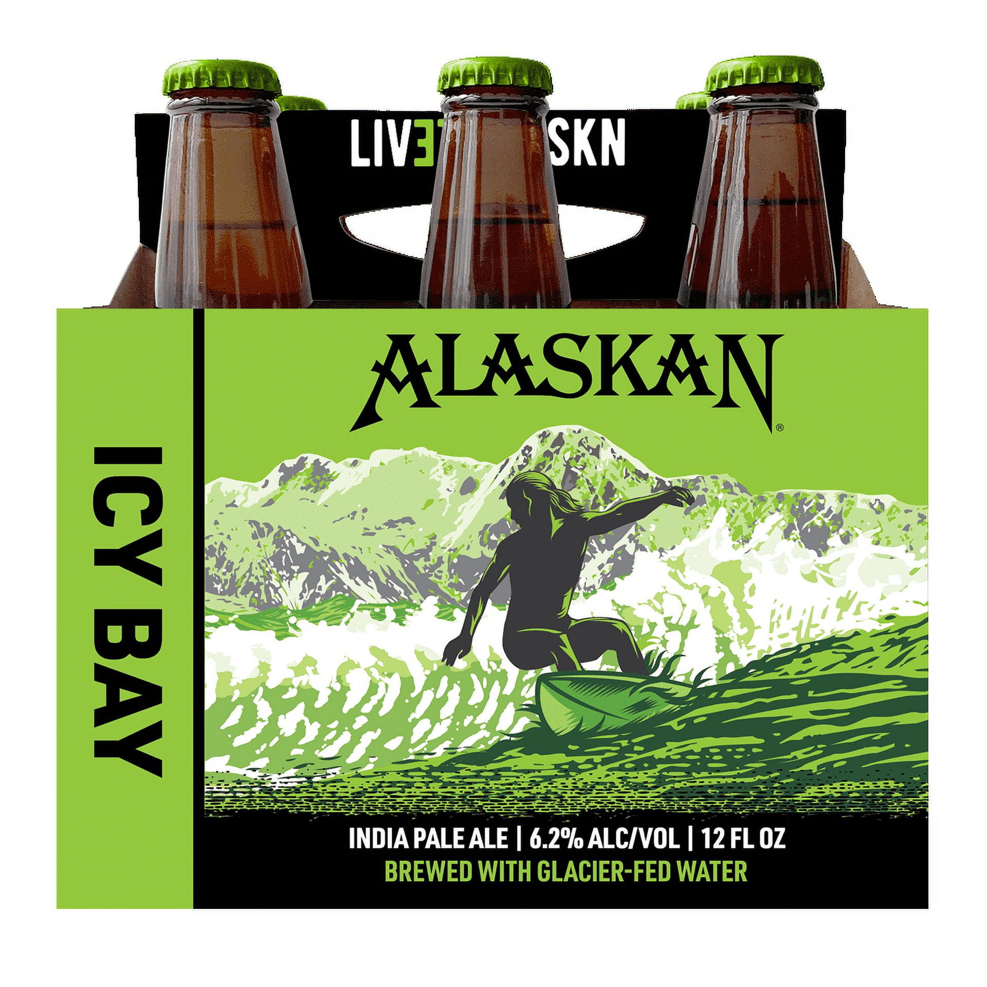 Alaskan Icy Bay IPA, 6 Pack, 12 fl oz, Bottles, 6.2 ABV, IPAs, Craft