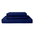 thumbnail image 1 of Alaskan King 3-PC (1 Fitted + 2 Pillowcases) Pure Organic Bed Sheet Set 1000-Thread Count, 12" Deep Pockets - Navy Blue, 1 of 6