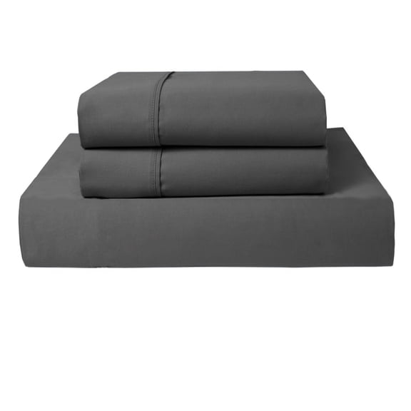 PRATYUX Alaskan King 3-PC (1 Fitted + 2 Pillowcases) Set 600-TC Egyptian, 12" Deep - Dark Grey