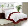 thumbnail image 1 of Alaskan King Comforter Dual Tone Burgundy 300 GSM Plush Siliconized Microfiber Fill Duvet Insert With 1000 Thread Count Egyptian Cotton Shell Fluffy with Piping & Pillowcases, 1 of 8