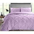 thumbnail image 1 of Alaskan King Comforter Pinch Lilac 300 GSM Plush Siliconized Microfiber Fill Duvet Insert Box Stiched Quilted Fluffy Soft 600 TC Egyptian Cotton Shell with Premium Piping & Pillowcases, 1 of 8