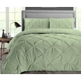 thumbnail image 1 of Alaskan King Comforter Pinch Moss 300 GSM Plush Siliconized Microfiber Fill Duvet Insert Box Stiched Quilted Fluffy Soft 600 TC Egyptian Cotton Shell with Premium Piping & Pillowcases, 1 of 8