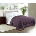 thumbnail image 1 of Alaskan King Comforter Solid Plum 300 GSM Plush Siliconized Microfiber Fill Duvet Insert Box Stiched Quilted Fluffy Soft 600 TC Egyptian Cotton Shell with Piping & Pillowcases, 1 of 8