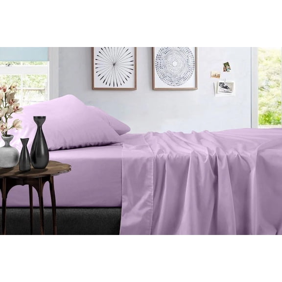Alaskan King Sheets Luxury Soft 100% Egyptian Cotton -Classic Collection Bed Sheet Set for Alaskan King Mattress Lilac Solid High Thread Count Deep Pocket-18