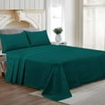 thumbnail image 1 of Alaskan King Size Egyptian Cotton Family King Sheet Set Premium 800 TC Super Soft Family King Bed Sheets Teal Solid 21 Inch Deep Pocket 4PC- 1 Flat Sheet, 1 Fitted Sheet & 2 Pillowcase, 1 of 7