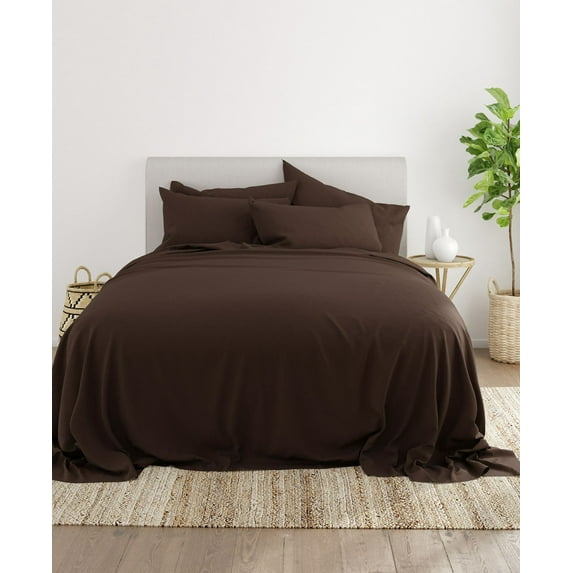 Alaskan King Size Flat Sheet Only - 1000-Thread-Count Pure Egyptian Cotton Single Oversized Flat Sheet, 1000TC Soft Breathabel Sateen Weave - Chocolate Color