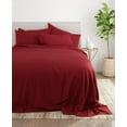 thumbnail image 1 of Alaskan King Size Flat Sheet Only - 700-Thread-Count Pure Egyptian Cotton Single Oversized Flat Sheet, 700TC Soft Breathabel Sateen Weave - Burgundy Color, 1 of 6