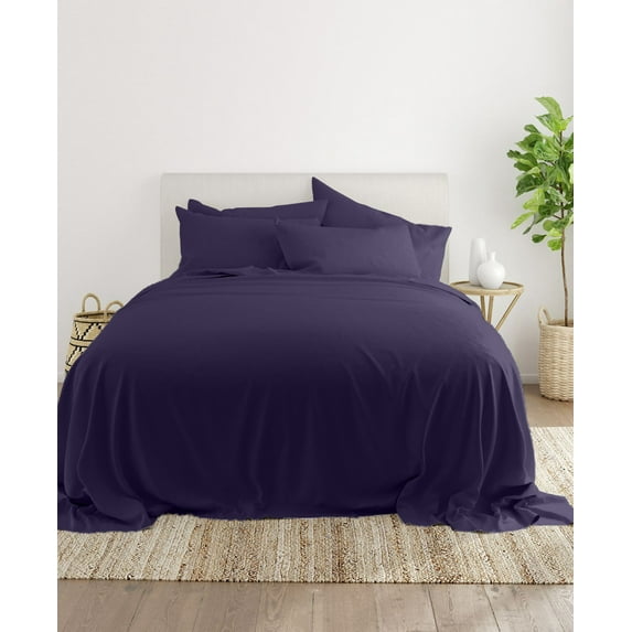 Alaskan King Size Flat Sheet Only - 700-Thread-Count Pure Egyptian Cotton Single Oversized Flat Sheet, 700TC Soft Breathabel Sateen Weave - Plum Color