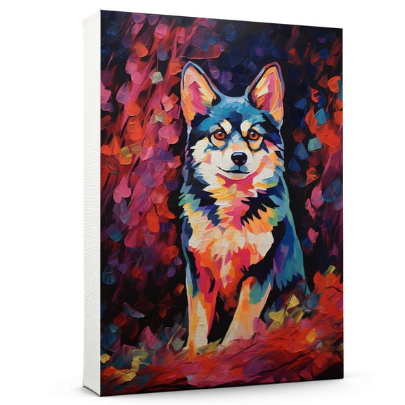 Alaskan Klee Kai Dog Canvas Starry Night Van Gogh Inspired Arts Large Abstract Oil Paintings On Canvas Wall Artwork For Living Room Decorations