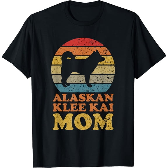 Alaskan Klee Kai Dog Mom T-Shirt men and women can wear, black, white, gifts