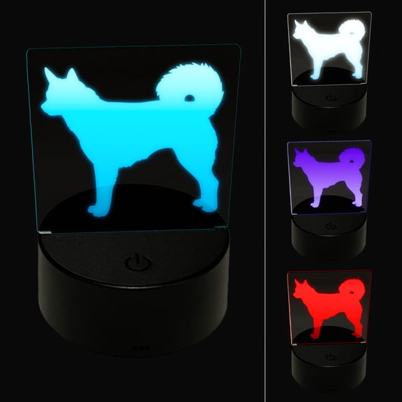 Alaskan Klee Kai Dog Solid LED Night Light Sign 3D Illusion Desk Nightstand Lamp