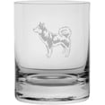 thumbnail image 1 of Alaskan Klee Kai Dog Themed Etched 11oz Crystal Rocks Whisky Glass, 1 of 1