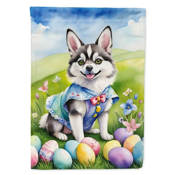 Alaskan Klee Kai Easter Egg Hunt House Flag