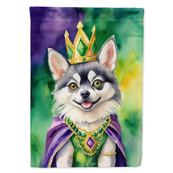 Alaskan Klee Kai King of Mardi Gras House Flag 28 in x 40 in