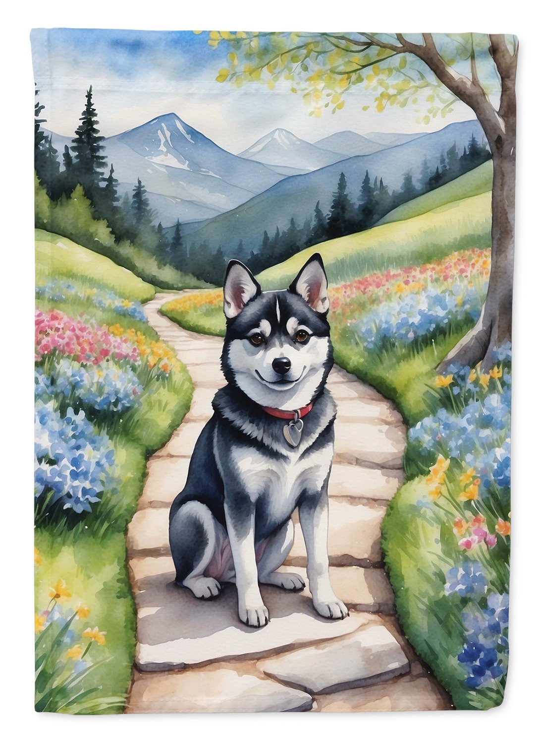 Alaskan Klee Kai Spring Garden House Flag 28 in x 40 in