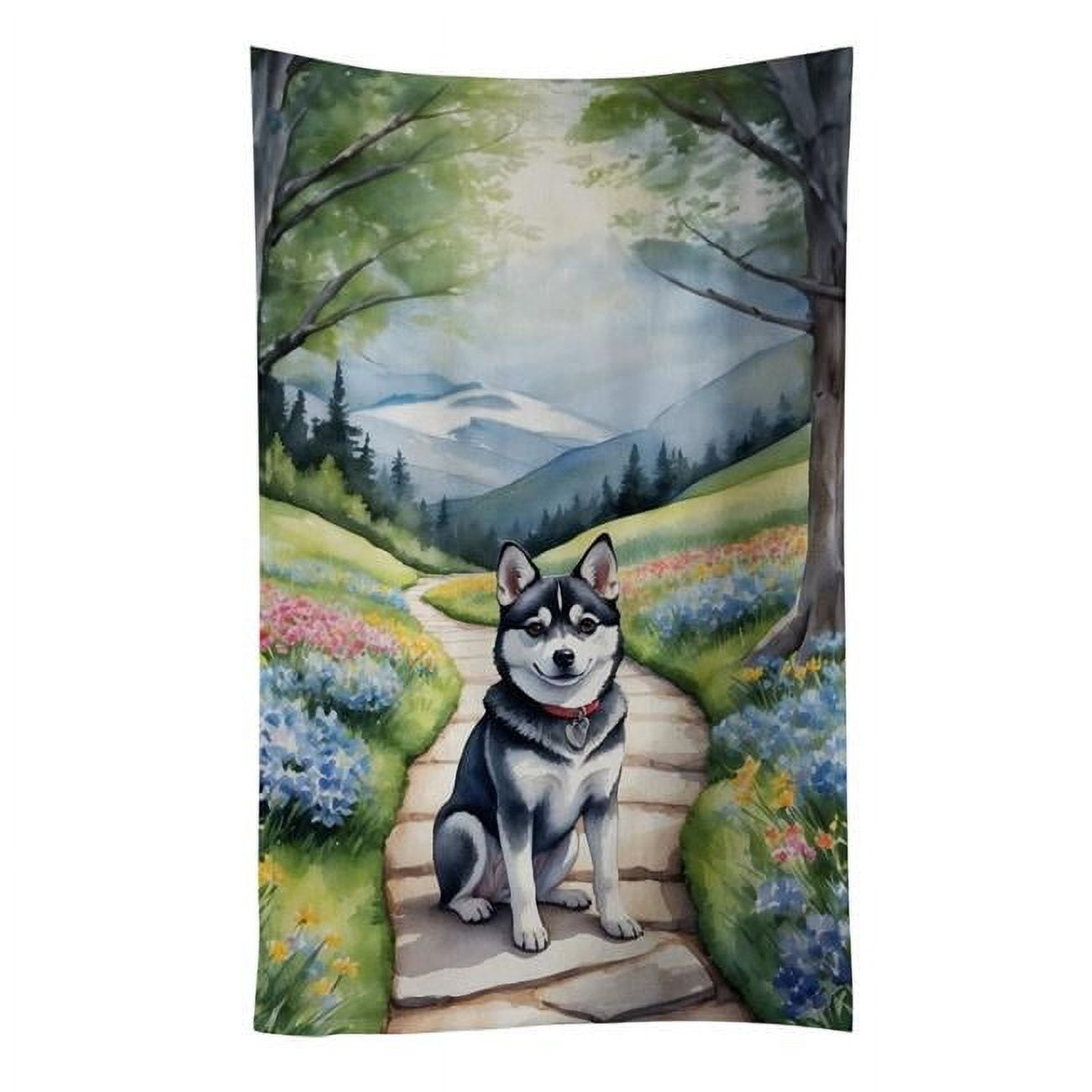 Alaskan Klee Kai Spring Garden Kitchen Towel