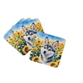 thumbnail image 1 of Alaskan Klee Kai in Sunflowers Foam Coasters 3.5 in x 3.5 in, 1 of 5