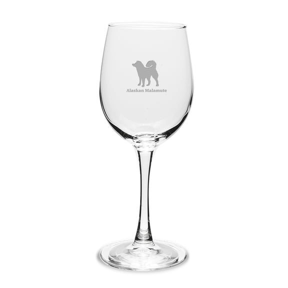 Alaskan Malamute 12 oz Classic White Wine Glass