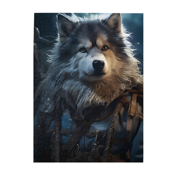 Alaskan Malamute Arctic Fur 500-Piece Wooden Jigsaw Puzzle for Adults, Fun & Challenging Family Game, Stylish Wall Decor & Holiday Gift