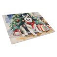 thumbnail image 1 of Alaskan Malamute Cozy Christmas Glass Cutting Board Large 12 in x 15 in, 1 of 5