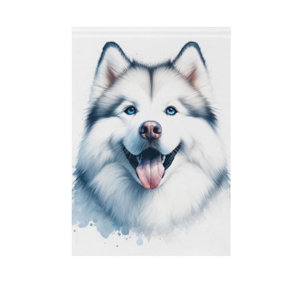 Alaskan Malamute Dog Garden Flag 12X18 Double Sided Yard Flags for Outside Outdoor All Seasonal Decoration