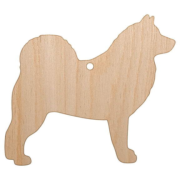Alaskan Malamute Dog Solid Wood Holiday Christmas Tree Ornament Unfinished DIY Pre-Drilled Craft
