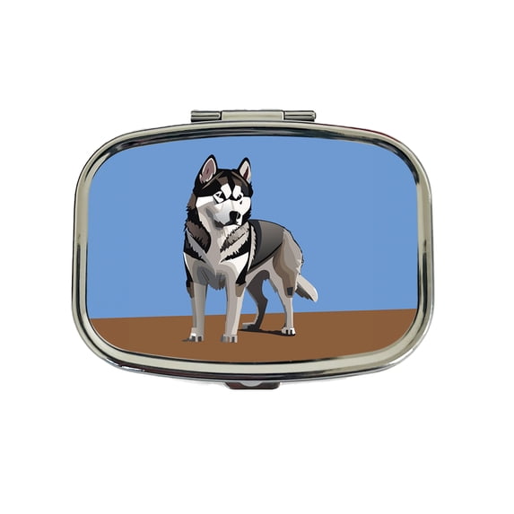 Alaskan Malamute Dog Standing Small Travel Handbag Pill Box Case