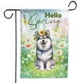 thumbnail image 1 of Alaskan Malamute Hello Spring Time Flower Floral Nature Garden Flag 12x18in Double Sided Alaska Mal Dog Lovers Gifts Outdoor Decor - 02031, 1 of 5