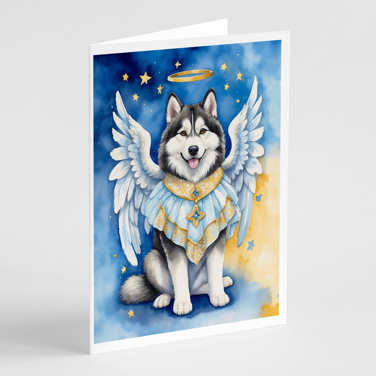 Alaskan Malamute My Angel Greeting Cards Pack of 8 7 in x 5 in
