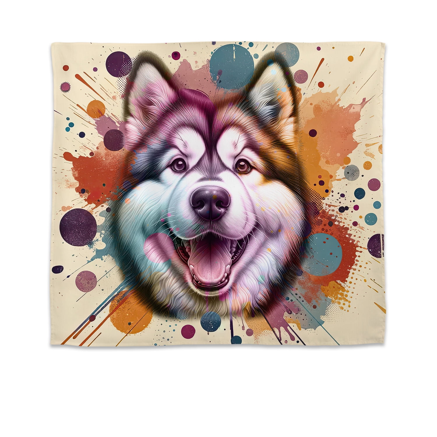 Alaskan Malamute Portrait Watercolor Vintage Retro Styles Tapestry Alaskan Malamute Portrait Watercolor Vintage Retro Styles Tapestry