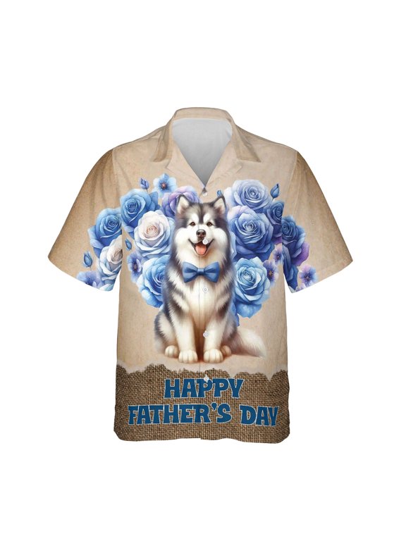 Alaskan Malamute Proud Dad Happy Father's Day Hawaiian Shirt Breathable Summer Unisex Merch Alaska Mal Dog Lovers Gifts - 02008