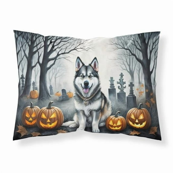 Alaskan Malamute Spooky Halloween Fabric Standard Pillowcase