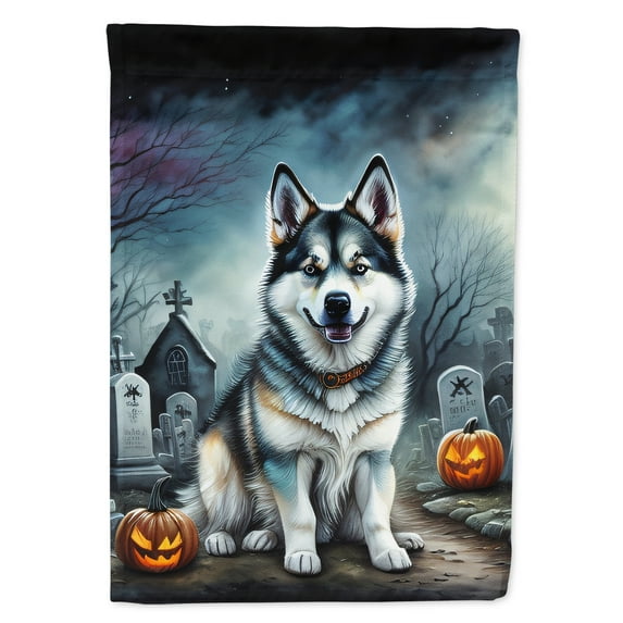 Alaskan Malamute Spooky Halloween House Flag