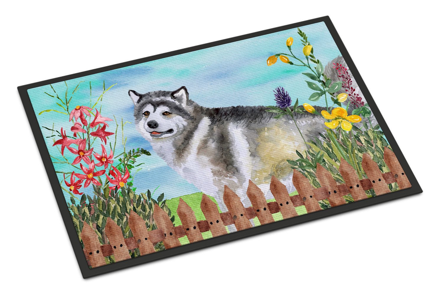 Alaskan Malamute Spring Doormat Front Door Mat Indoor Rugs for Entryway