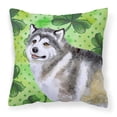 thumbnail image 1 of Alaskan Malamute St Patrick's Fabric Decorative Pillow, 1 of 4