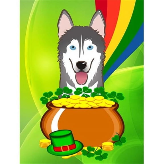 Alaskan Malamute St. Patricks Day Flag Garden